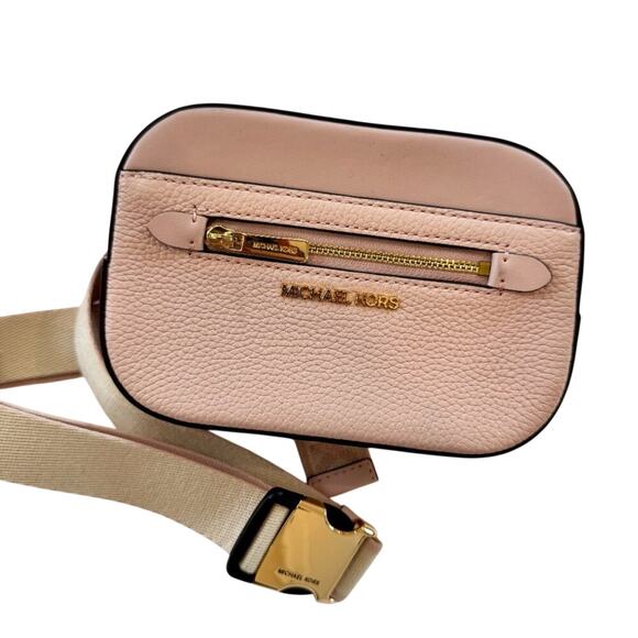 Michael Kors Jet Set Belt Bag Pink Leather Coquette Balletcore Minimalist Travel - Picture 2 of 10